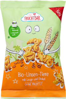 Kindersnack Linsen-Tiere mit Lauge & Dinkel, ab 3 Jahren FruchtBar