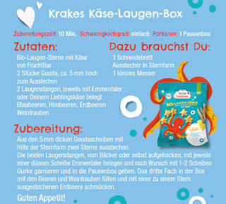 Kindersnack Laugen-Sterne mit Käse, ab 3 Jahren FRUCHTBAR Pausenfreund