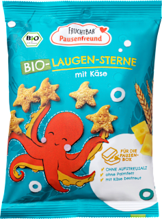 Kindersnack Laugen-Sterne mit Käse, ab 3 Jahren FRUCHTBAR Pausenfreund