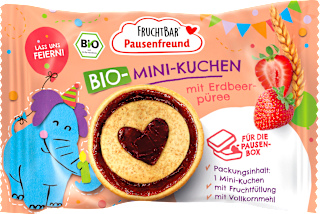 Kindersnack Mini-Kuchen mit Erdbeerpüree ab 3 Jahren FRUCHTBAR Pausenfreund