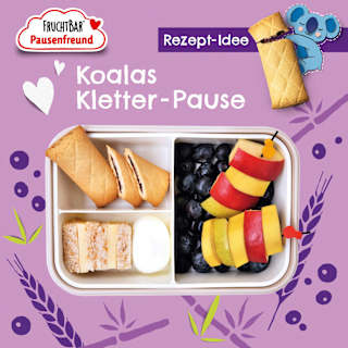 Kindersnack Pausenfreund Frucht-Tasche, Dinkel, Blaubeere, Apfel, Banane ab 3 Jahren (6x22 g)  FRUCHTBAR Pausenfreund