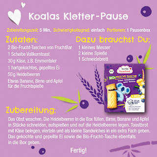 Kindersnack Pausenfreund Frucht-Tasche, Dinkel, Blaubeere, Apfel, Banane ab 3 Jahren (6x22 g)  FRUCHTBAR Pausenfreund