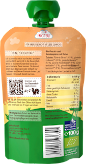 Quetschie Birne, Heidelbeere, Erdbeere, Kürbis & Hafer ab dem 6. Monat FruchtBar