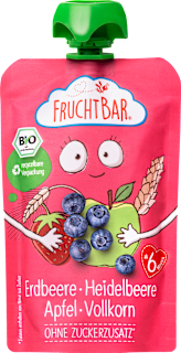Quetschie Erdbeere, Heidelbeere, Apfel & Vollkorn ab 6 Monaten FruchtBar