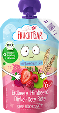 Quetschie Erdbeere, Himbeere, Dinkel & Rote Bete ab dem 6. Monat FruchtBar