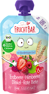 Quetschie Erdbeere, Himbeere, Dinkel & Rote Bete ab dem 6. Monat FruchtBar