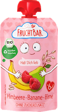 Quetschie Himbeere, Banane, Birne, Haferdrink ab 6 Monaten FruchtBar