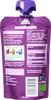 Quetschie Himbeere Heidelbeere Traube Banane Apfel & Hafer ab 6 Monaten FruchtBar