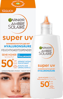 Sonnenfluid Gesicht super UV mit Hyaluronsäure, LSF 50+ Garnier Ambre Solaire