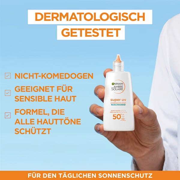Sonnenfluid Gesicht super UV mit Niacinamid, LSF 50+ Garnier Ambre Solaire