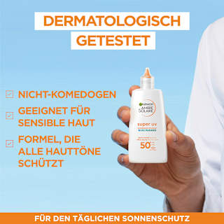 Sonnenfluid Gesicht super UV mit Niacinamid, LSF 50+ Garnier Ambre Solaire