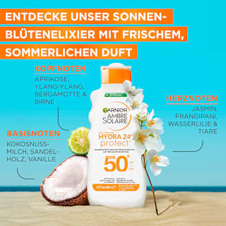 Sonnenmilch HYDRA 24h protect, LSF 50+ Garnier Ambre Solaire