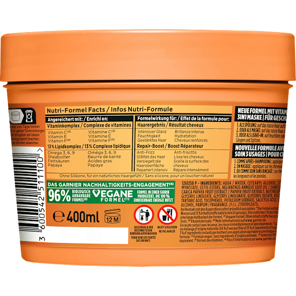 Haarkur Papaya Hair Food 3in1 Maske  GARNIER FRUCTIS