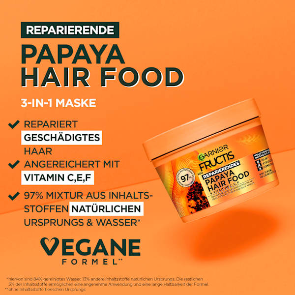 Haarkur Papaya Hair Food 3in1 Maske  GARNIER FRUCTIS