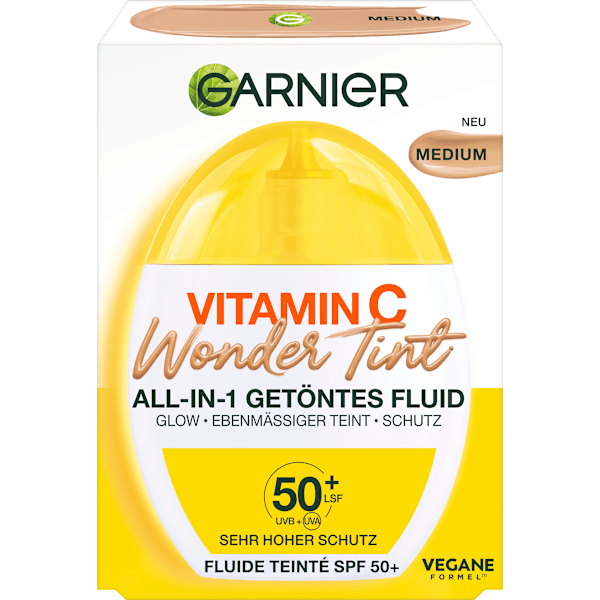 Gesichtsfluid Vitamin C Wonder Tint UV LSF 50+, Medium GARNIER