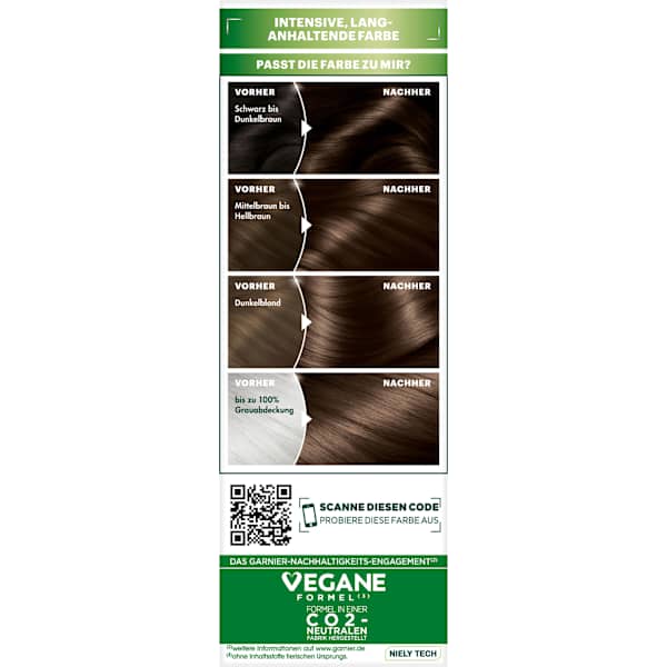 Haarfarbe 4 Chocolate Mittelbraun GARNIER NUTRISSE
