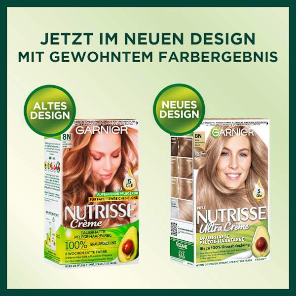 Haarfarbe 8N Nude Natürliches Blond GARNIER NUTRISSE