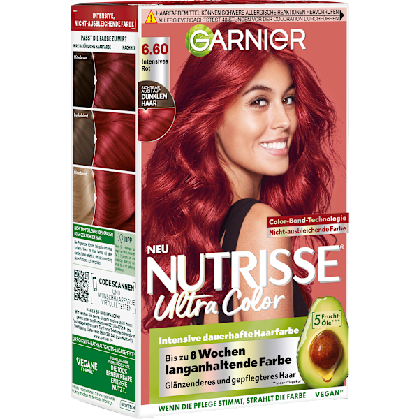 Haarfarbe Ultra Color 6.60 Intensives Rot GARNIER NUTRISSE