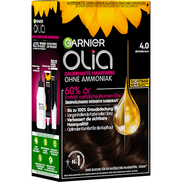 Haarfarbe 4.0 Mittelbraun GARNIER olia