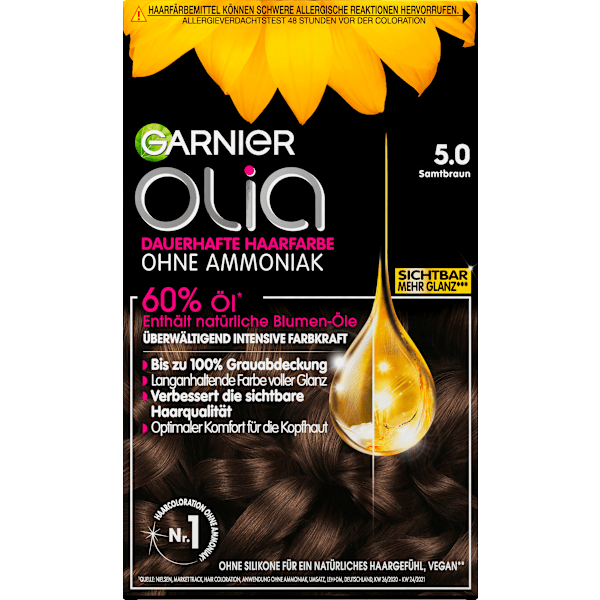 Haarfarbe 5.0 Samtbraun GARNIER olia