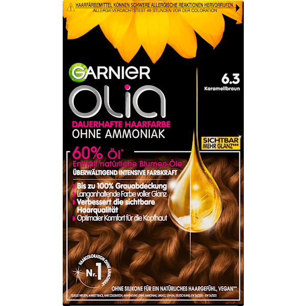 Haarfarbe 6.3 Karamellbraun GARNIER olia