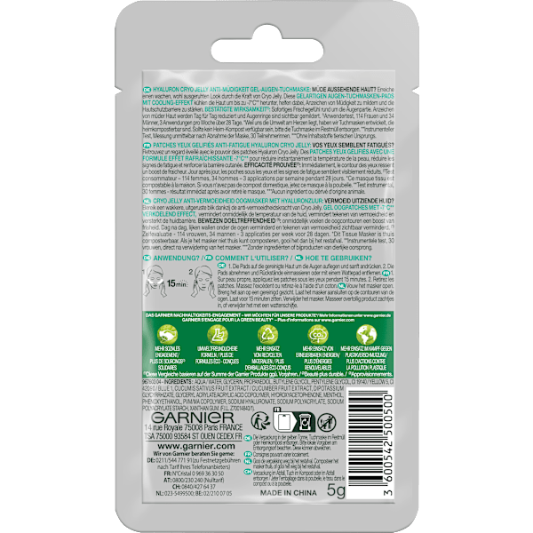 Augenpads Cryo Jelly (1 Paar) Garnier Skin Active