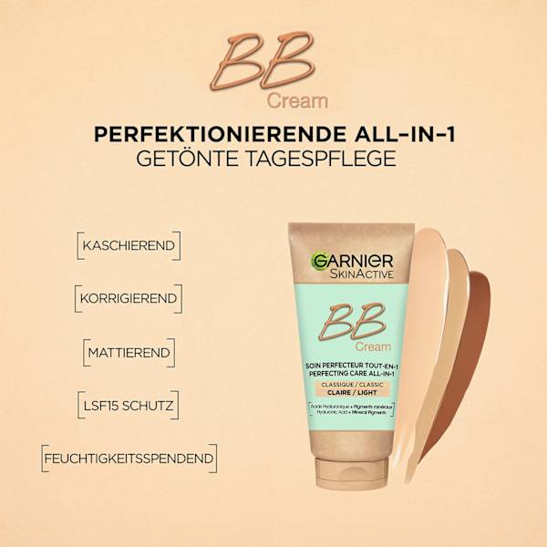  BB Creme All-in-1 Pflege mittel LSF 15 Garnier Skin Active