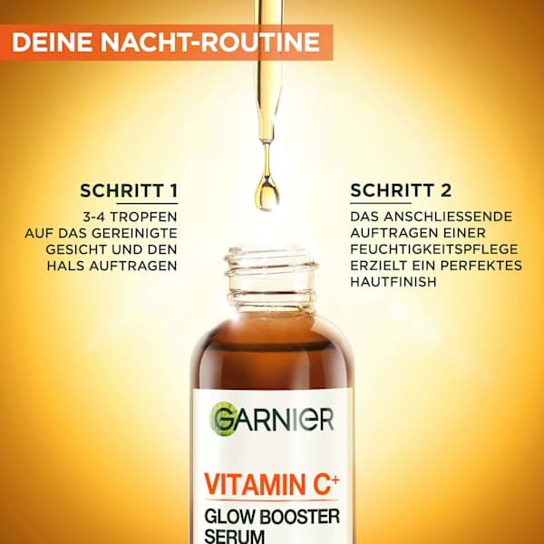Nachtserum Glow Booster mit Vitamin C & Hyaluronsäure Garnier Skin Active