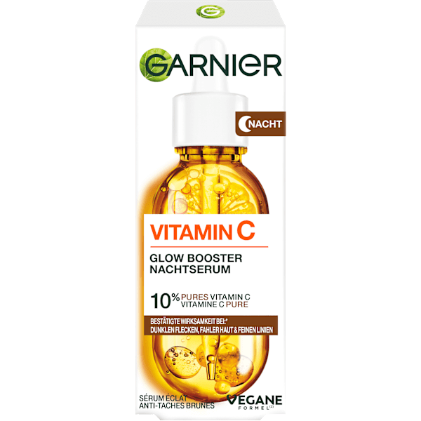 Nachtserum Glow Booster mit Vitamin C & Hyaluronsäure Garnier Skin Active