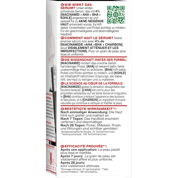 Serum Anti-Unreinheiten AHA + BHA Kohle Garnier Skin Active