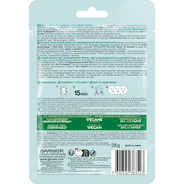 Tuchmaske Hydra Bomb Aloe Vera  Garnier Skin Active