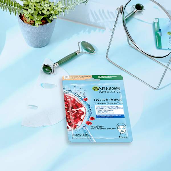 Tuchmaske Hydra Bomb Granatapfel Garnier Skin Active