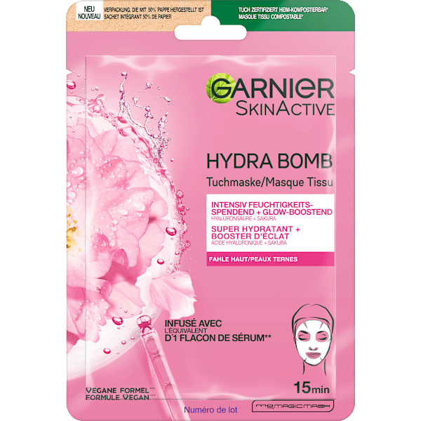 Tuchmaske Hydra Bomb Sakura Glow-Boosting  Garnier Skin Active