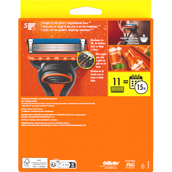 Rasierer, Fusion5 Vorteilspack  Gillette
