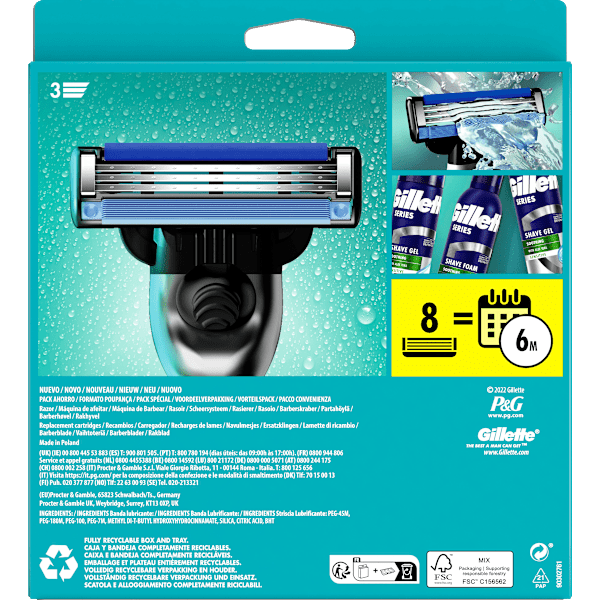 Rasierer, Mach3 Vorteilspack  Gillette