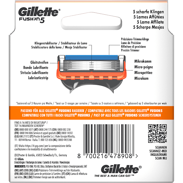 Rasierklingen, Fusion5 Gillette