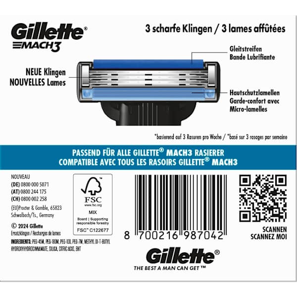 Rasierklingen, Mach3  Gillette