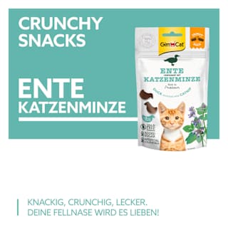Katzenleckerli mit Ente & Katzenminze, Crunchy Snack GimCat