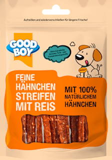 Hundeleckerli, Hähnchen Streifen mit Reis, Adult Good Boy