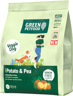 Trockenfutter Hund mit Kartoffel & Erbse, veggie Green Petfood