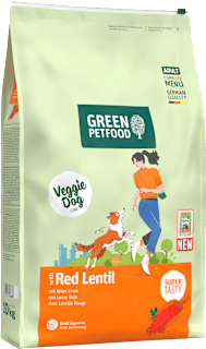 Trockenfutter Hund mit roten Linsen, veggie Green Petfood