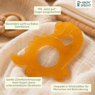 Beißring Naturkautschuk, Dinosaurier Grünspecht