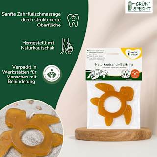 Beißring, Naturkautschuk, Schildkröte Grünspecht