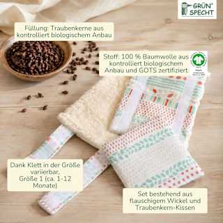 Brust-und Bauchwickel BIO, Größe 1 (1-12 Monate) GOTS Grünspecht