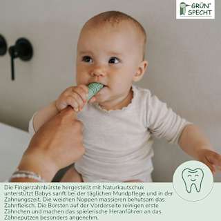 Fingerzahnbürste Naturkautschuk Grünspecht