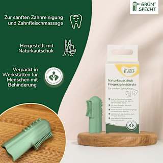 Fingerzahnbürste Naturkautschuk Grünspecht