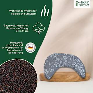 Nackenhörnchen Bio Rapssamen grau-mint Grünspecht