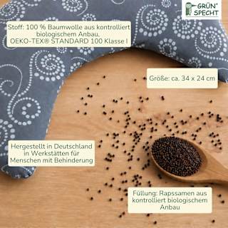 Nackenhörnchen Bio Rapssamen grau-mint Grünspecht