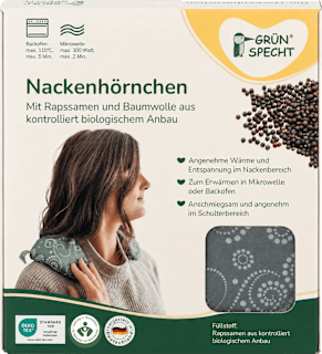 Nackenhörnchen Bio Rapssamen grau-mint Grünspecht