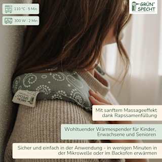 Nackenhörnchen Bio Rapssamen grau-mint Grünspecht